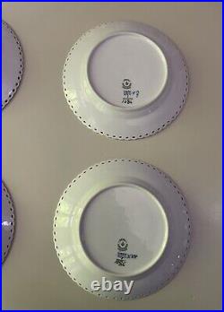 6 x ROYAL COPENHAGEN BLUE FLUTED FULL LACE Salad Plates Lunch 1086 20cm 1st Qual