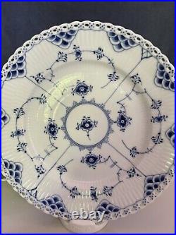 6 x ROYAL COPENHAGEN BLUE FLUTED FULL LACE Salad Plates Lunch 1086 20cm 1st Qual