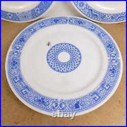 6pc Calamityware by Don Moyer 3 Soup Bowls 3 Salad Plates Poland Blue & White