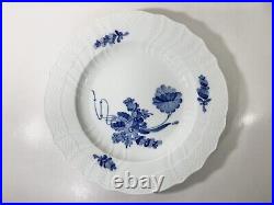 6x Royal Copenhagen Blue Flowers Curved Dinner Plates 1621 Diameter 25 cm