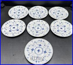 7 Hors D'oeuvres Plates Bing and Grondahl B & G Copenhagen Denmark Blue 5 5/8