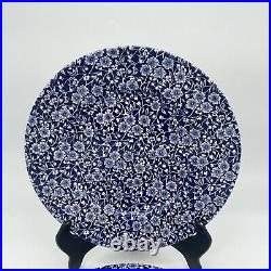 7 Queen's China Calico Chintz Blue & White Dinner Salad Plates Bowls
