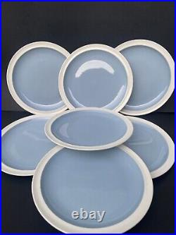 7 Vintage Wedgwood Summer Sky Dinner Plates 10Blue White Etruria Barlaston