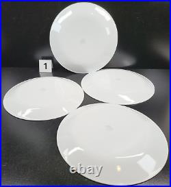 8 Corelle True Blue Dinner Plates Set Corning Floral Band Rim White Dish USA Lot