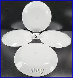 8 Corelle True Blue Dinner Plates Set Corning Floral Band Rim White Dish USA Lot