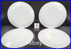 8 Corelle True Blue Dinner Plates Set Corning Floral Band Rim White Dish USA Lot