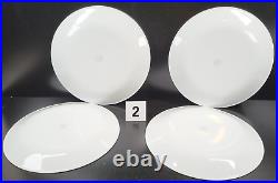 8 Corelle True Blue Dinner Plates Set Corning Floral Band Rim White Dish USA Lot