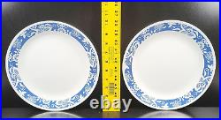 8 Corelle True Blue Dinner Plates Set Corning Floral Band Rim White Dish USA Lot