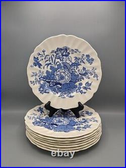 8 Royal Doulton England The Kirkwood D6314 Blue Dinner Plates 10.25