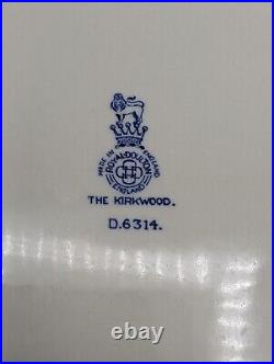 8 Royal Doulton England The Kirkwood D6314 Blue Dinner Plates 10.25