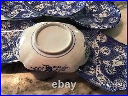 8 antique Japan Blue White Imari plates shallow bowls Japanese