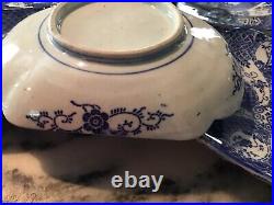 8 antique Japan Blue White Imari plates shallow bowls Japanese