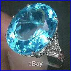 925 Sterling Silver Paraiba Blue Green Apatite Size O White Gold Plate