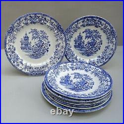 9 19thC Colandine Blue & White Plates Llanelly Pottery Antique Transferware