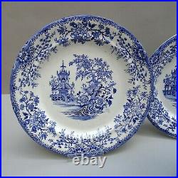 9 19thC Colandine Blue & White Plates Llanelly Pottery Antique Transferware