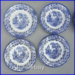 9 19thC Colandine Blue & White Plates Llanelly Pottery Antique Transferware