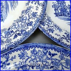 9 19thC Colandine Blue & White Plates Llanelly Pottery Antique Transferware