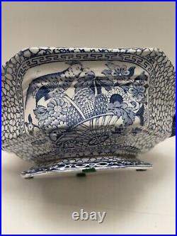 ADAMS Chinese Bird Blue and White Dish with Cover c1930s vintage Rd No. 623294