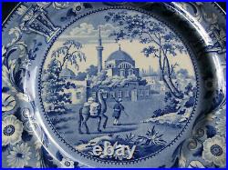 ANTIQUE BLUE TRANSFERWARE PLATE OTTOMAN EMPIRE SERIES TCHURLUK RIDGEWAY c. 1820