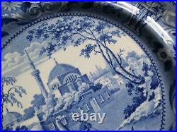 ANTIQUE BLUE TRANSFERWARE PLATE OTTOMAN EMPIRE SERIES TCHURLUK RIDGEWAY c. 1820