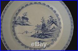 ANTIQUE CHINESE EXPORT BLUE & WHITE PORCELAIN HUGE 350mm CHARGER PLATE CHINA