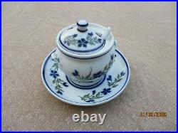 ANTIQUE FRENCH BAYEUX MUSTARD POT WITH SPOON BARBEAUX BARBELS XIXth SIGNED BX