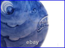 ANTIQUE JAPANESE ARITA BLUE AND WHITE POTTERY FISH SHAPED PLATE c. 1850-1870 RARE