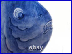 ANTIQUE JAPANESE ARITA BLUE AND WHITE POTTERY FISH SHAPED PLATE c. 1850-1870 RARE