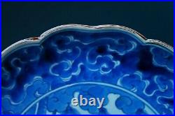ANTIQUE JAPANESE ARITA KAKIEMON STYLE DISH HAWK Blue & White porcelain Edo