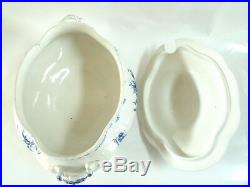 ANTIQUE WEDGWOOD PORCELAIN SOUP TUREEN with UNDER PLATE PLATTER BLUE & WHITE