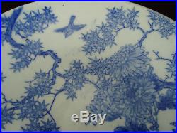 ANTQ Japanese Imari/Arita Blue & White 13 Charger -Chrysanthemums-Birds-Thistle