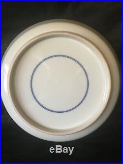 A Chinese Blue And White Plate- Marked Double Rings On The Base