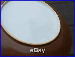 A Chinese Blue & White Dish with batavia brown underside cafe au lai Qianlong