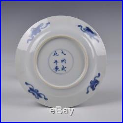 A Chinese Blue & White Porcelain 18th Ct Kangxi Period Chenghua Marked Plate