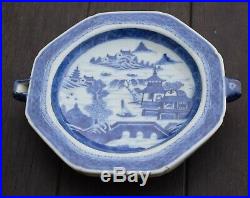 A Chinese Export Ware Blue & White Warming Plate Dish Qianlong #1