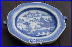 A Chinese Export Ware Blue & White Warming Plate Dish Qianlong #2