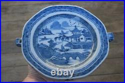 A Chinese Export Ware Blue & White Warming Plate Dish Qianlong #3