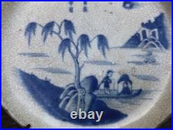 A Chinese Ge Ware Celadon Blue & White Plate China Qing Dynasty