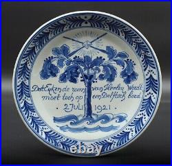 A PERFECT Porceleyne Fles blue & white Delft plate Henley Royal Regatta 1921