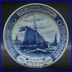 A PERFECT Porceleyne Fles blue & white Delft plate van Speijk 1831 Antwerp
