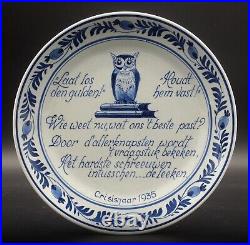 A PERFECT Porceleyne Fles little blue & white Delft crisis plate guilder 1935