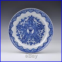 A Pair Blue & White Chinese Porcelain 18th Ct Kangxi Period Delft Style Plates