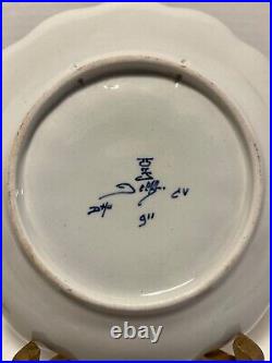 A Pair of 1976 Royal Delft Blue Hand Painted Wall Hanging Plates Made in Holland
