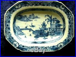 A Pair of Antique Chinese Qing Blue&White Export Dishes/Platters, 18th Century
