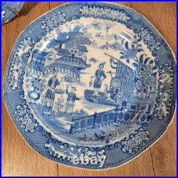 A Pair of c. 1805 Minton The Fisherman Pattern Dinner Plate