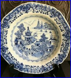 A Set Of 4 Chinese Blue & White Porcelain Plates, Qianlong Dynasty, 18th Century