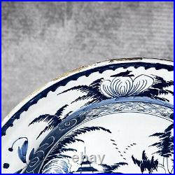 A Superb PAIR of Lambeth Delftware Chinoiserie Tin-Glazed 35cm Chargers c1780