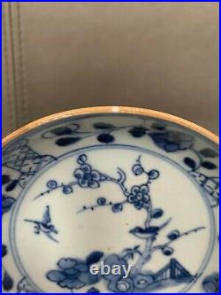A pair Chinese Antique blue white saucers Qianlong period 18c