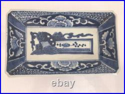 A pair of Japanese Late Edo Imari Blue and White Plates/Trays 20.2 cm wide