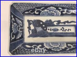A pair of Japanese Late Edo Imari Blue and White Plates/Trays 20.2 cm wide
